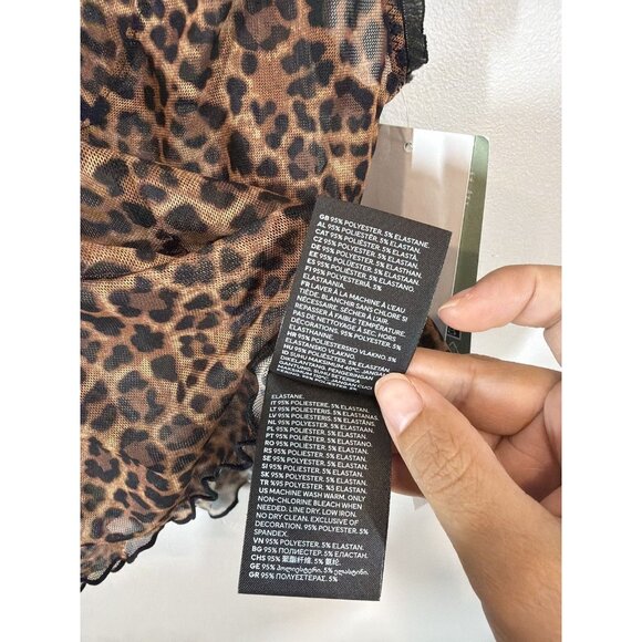 H&M Divided Leopard Print Sheer Cami Tank Top Women’s Small Y2K NWT Rose - Picture 4 of 7